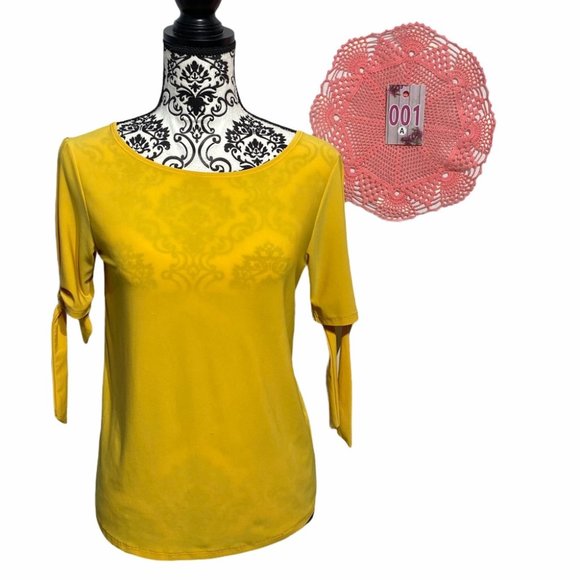 Prospect BLVD Tops - Prospect BLVD Cut Sleeves with Ties Yellow Top